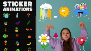 【FCPX插件】25个可爱卡通彩色表情图形贴纸动画 Nature Emoji Stickers Animations