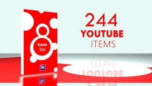 【AE模板】244个互联网社交视频平台宣传介绍包装动画 8 Youtuber Steps