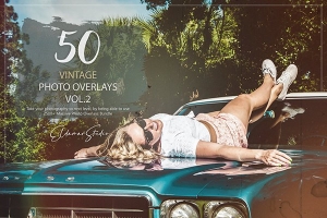 【图片素材】50张复古照片叠加合成特效PS设计素材 50 Vintage Photo Overlays – Vol. 2