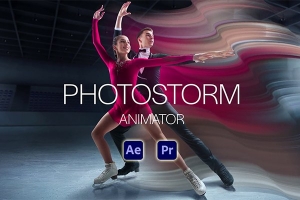 【AE/PR模板】图像拖尾流动视觉特效动画 PhotoStorm Animator