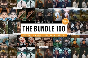 【LR预设】100款INS风暗黑情绪旅拍风光人文电影人像摄影LR预设 THE BUNDLE 100 – Lightroom Presets