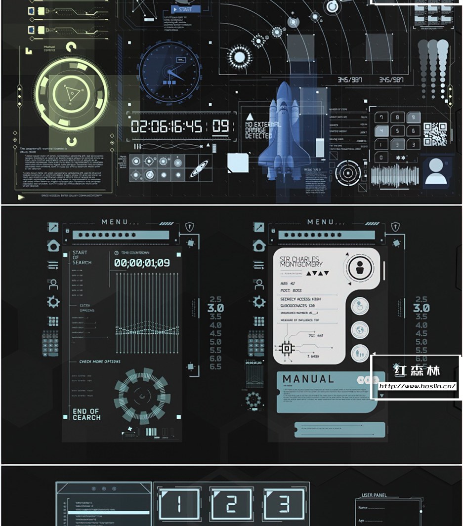 【AE模板】18种HUD未来科技感元素UI动画 HUD Pack 3插图(7)