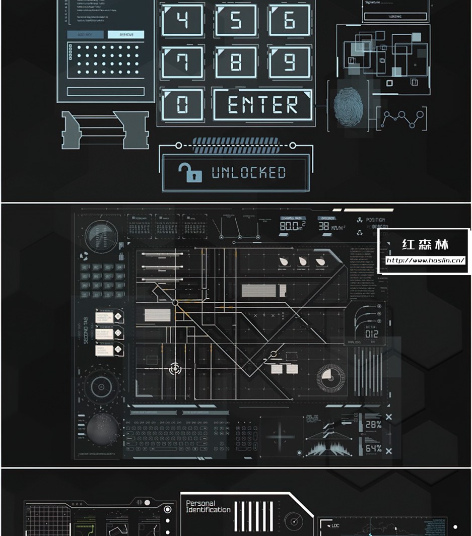 【AE模板】18种HUD未来科技感元素UI动画 HUD Pack 3插图(8)