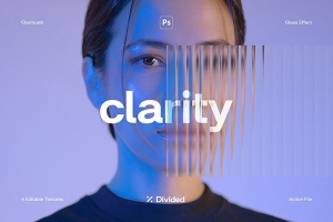 【PS动作】照片添加透明玻璃扭曲效果PS动作 Clarity Glass Photo Effect