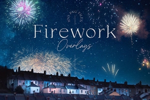 【PNG素材】100张节日夜景焰火烟花礼花爆炸照片叠加PNG合成素材 Firework Overlays