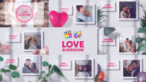 【FCPX插件】浪漫爱情相框照片电子相册模板组合动画 Love Slideshow for FCPX
