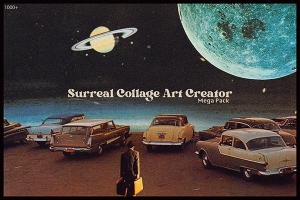 【PNG素材】1000+超现实复古拼贴艺术合成设计PSD + PNG创意素材 Surreal Collage Art Creator