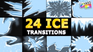【FCPX插件】24个卡通凝固结冰动画转场过渡 Ice Transitions