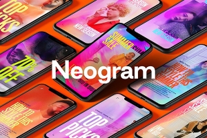 【PSD模板】潮流霓虹效果品牌推广新媒体海报设计PS模板 Studio 2am – Neogram：Neon Instagram Stories