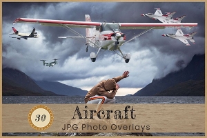【PNG素材】30款民航客机空军战斗机飞机航空器照片合成叠加素材 Aircraft Photoshop Editing Overlays