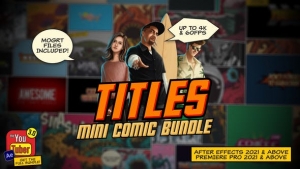 【AE/PR模板】25种迷你游戏动漫卡通文字标题动画 Mini Comic Bundle – Titles