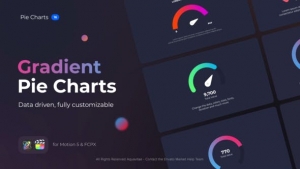 【FCPX插件】16组彩色渐变进度数据读取圆形饼图展示动画 Gradient Pie Charts
