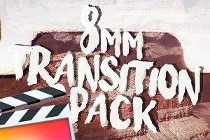 【FCPX插件】26种复古老电影8mm胶片灼烧刮痕过渡转场预设 Ryan Nangle – 8mm Transition Pack