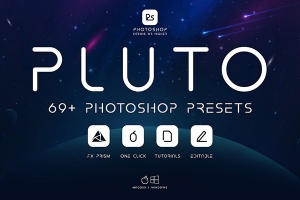 【PS插件】70种INS海滩阳光旅拍摄影照片氛围调色预设PS扩展插件 Pluto – 69+ Photoshop Presets Pack