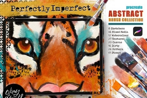 【Procreate笔刷】196支素描水彩混合纹理艺术抽象残缺组合绘画Procreate笔刷 Perfectly Imperfect for Procreate