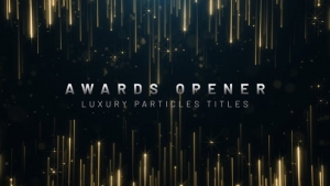【AE模板】抽象金色线条粒子典礼庆典背景文字标题开场片头动画 Awards Luxury Titles