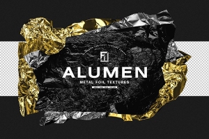【图片素材】16款潮流黑金金属铝箔镀铬褶皱纹理背景图片素材 Alumen – Metal Foil Textures