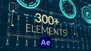 【AE模板】300个科技感UI界面图形元素动画 Fusion HUD Pack