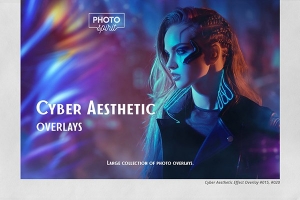 【图片素材】43张炫彩抽象渐变纹理潮流美学照片合成叠加素材 Cyber Aesthetic Overlays