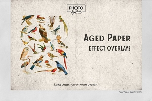 【图片素材】30张复古仿旧褶皱划痕纹理纸张背景叠加图片素材 Aged Paper Effect Overlays