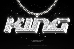 【PSD模板】古典奢华闪亮钻石水晶白金发光文本图形特效PSD模板 Bling Bling Text and Logo Effect Vol.4