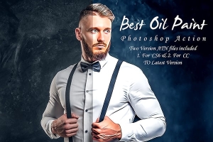 【PS动作】数字照片人像转油画漫画手绘风格PS特效动作 Best Oil Paint Photoshop Action