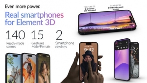 【AE模板】140种使用E3D插件制作智能手机设备APP应用界面介绍动画 Real Smartphones for Element 3D