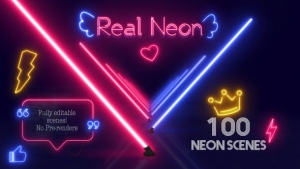 【AE模板】100组创意真实霓虹发光图形动画 Real Neon