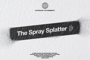 【PS动作】油墨喷涂飞溅雾化文字图形特效设计PS动作 The Spray Splatter – One Click