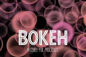 【Procreate笔刷】48支背景虚化散景圆环气泡光斑特效Procreate艺术笔刷 Bokeh | Procreate brushes