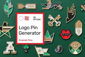 【PS样机】32种搪瓷珐琅质感金属胸针徽标Logo展示贴图样机 Logo Pin Enamel Mockup