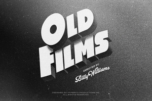 【PSD模板】复古老电影文本标题样式PSD模板 Old Movie Title Style Vol.2