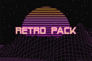 【PNG素材】105张复古蒸汽波3D渐变条纹抽象艺术图形元素PNG设计素材 Retro Elements Pack