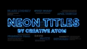 【PR模板】9组霓虹发光电流描边文字标题动画 Neon Titles MOGRT