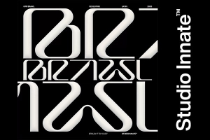 【字体】未来科幻赛博机能小众先锋电音专辑标题Logo设计英文字体 Studio Innate – Brawl