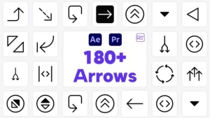 【AE/PR模板】180组线条箭头图形标注指示动画 Big Pack Arrows