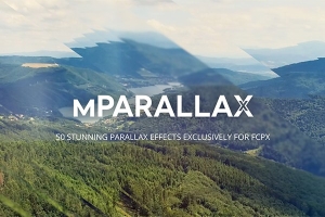 【FCPX插件】51种优雅玻璃折射镜头视差特效动画预设 motionVFX – mParallax