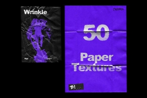 【PSD模板】50种复古褶皱撕裂纸张纹理传单文本海报设计PS样机模板 Wrinkle Paper Mockup Vintage
