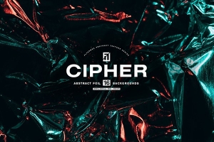 【图片素材】16张粗糙扭曲褶皱箔铬合金银铝金属抽象艺术纹理图片素材 Flyerwrk – Cipher Abstract Metal Foil Texture