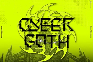 【字体】复古颓废科幻美学哥特艺术Logo徽标标志设计英文字体 Cybergoth