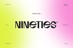 【字体】时尚简约九十年代杂志海报设计排版英文非衬线字体 IF Nineties Display Font