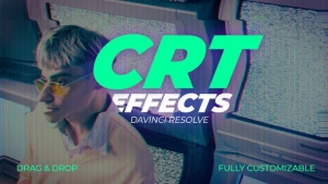 【达芬奇模板】CRT复古电视机老录像带扫描线像素特效 CRT TV Effect