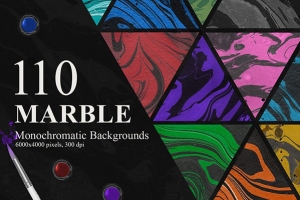 【图片素材】110张单色大理石表面纹理背景设计图片素材 110 Marble Ink Monochromatic Backgrounds