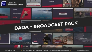 【AE模板】120个电视广播节目栏目边栏标题字幕条包装动画 DADA –  Broadcast Pack