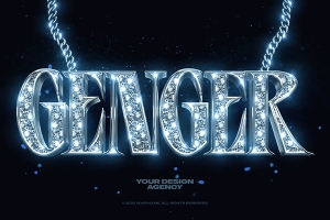 【PSD模板】闪亮宝石钻石珠宝纹理3D文字效果图形样式PSD模板 Bling Bling Text and Logo Effect Vol.8