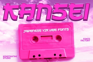 【字体】Y2K时代气息日式电子竞技海报千年虫设计日语字体 Kansei–Japanese Y2K Fonts