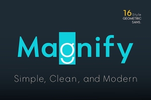 【字体】现代时尚简约设计无衬线英文字体 Magnify