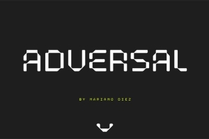 【字体】潮流科幻未来派赛博朋克实验性抽象几何英文装饰字体 Adversal