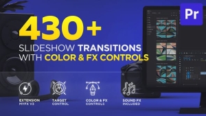 【PR脚本】430个幻灯片效果视频转场过渡预设 Slideshow Transitions for Premiere Pro