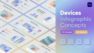 【AE模板】70个手机平板电脑手表电子设备信息图表场景介绍展示动画 Device Infographics